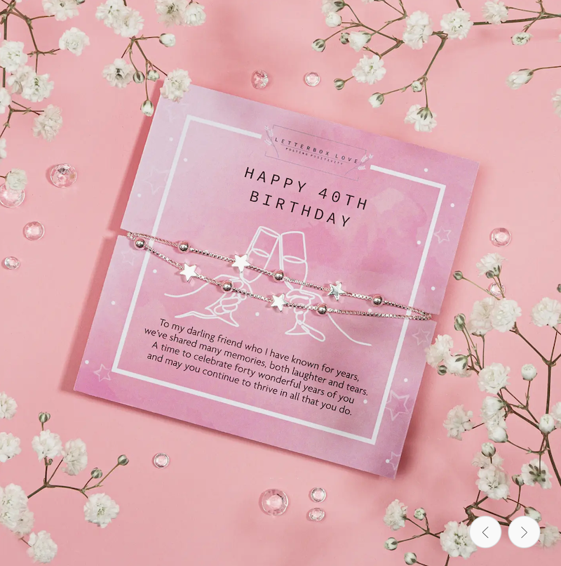 40th Birthday Bracelet | Build Your own 40th birthday hamper for her