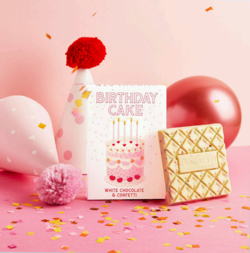 Birthday Cake White Chocolate & Confetti Bar | Birthday Chocolate Gift