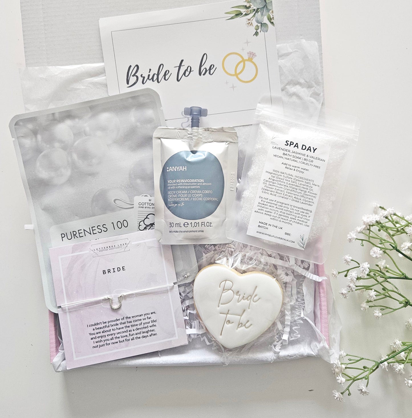 Bride To Be Pamper Presents by Post Wedding Mini Gift Box uk