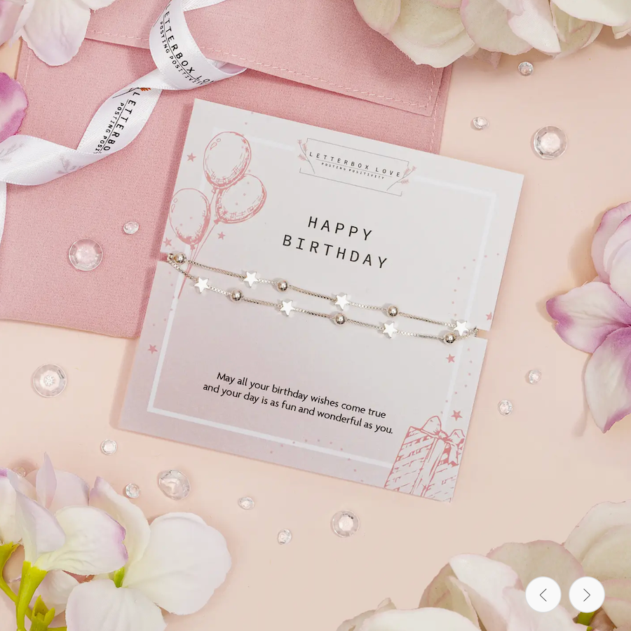Silver Plated Happy Birthday Bracelet | Build Your own Birthday gift box for best friend