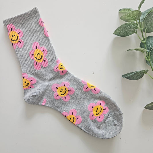 Smiley Flower Socks | Build Your Own Care Package For Friends & Family