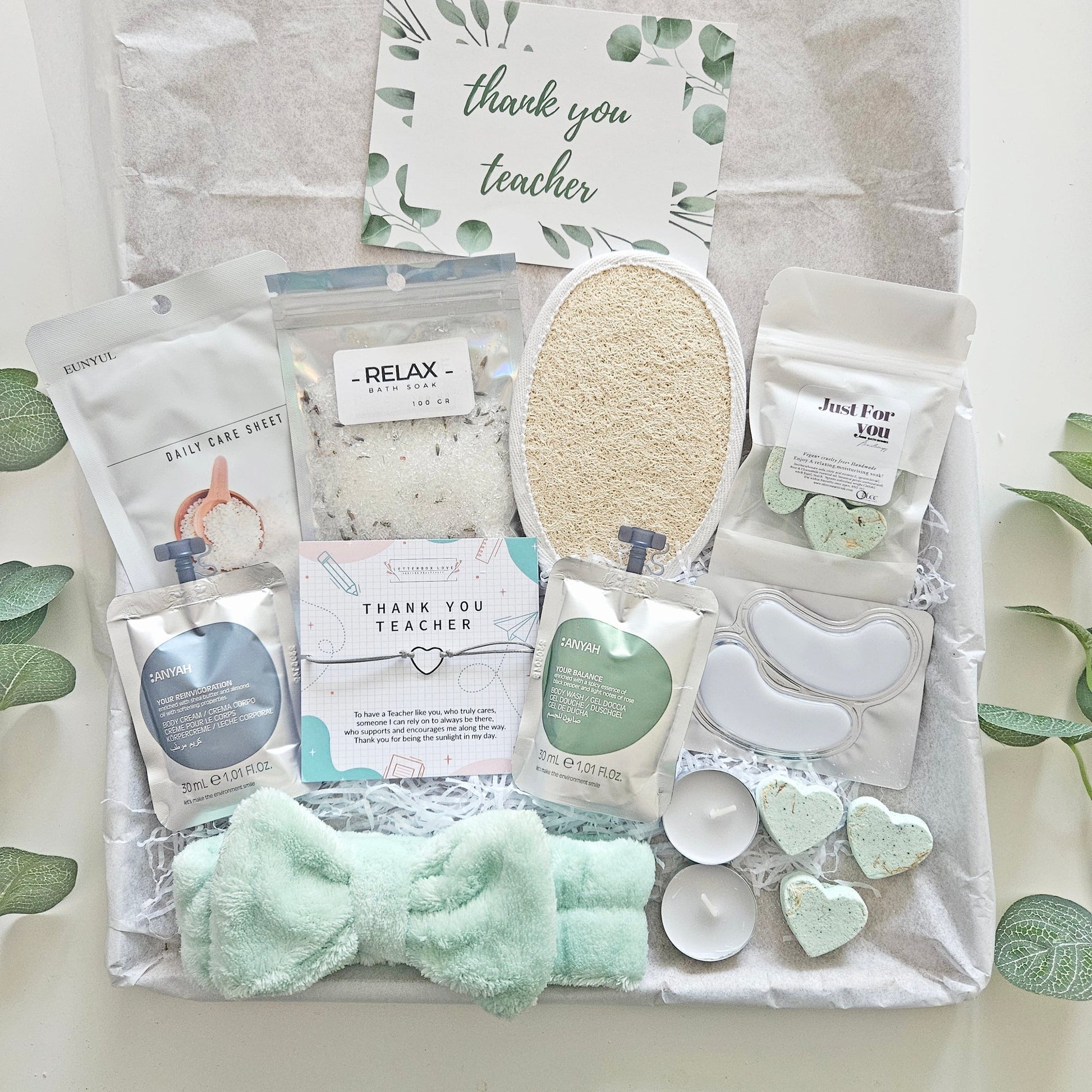 Teacher pamper Gift Basket for her Next Day self care Present Delivery