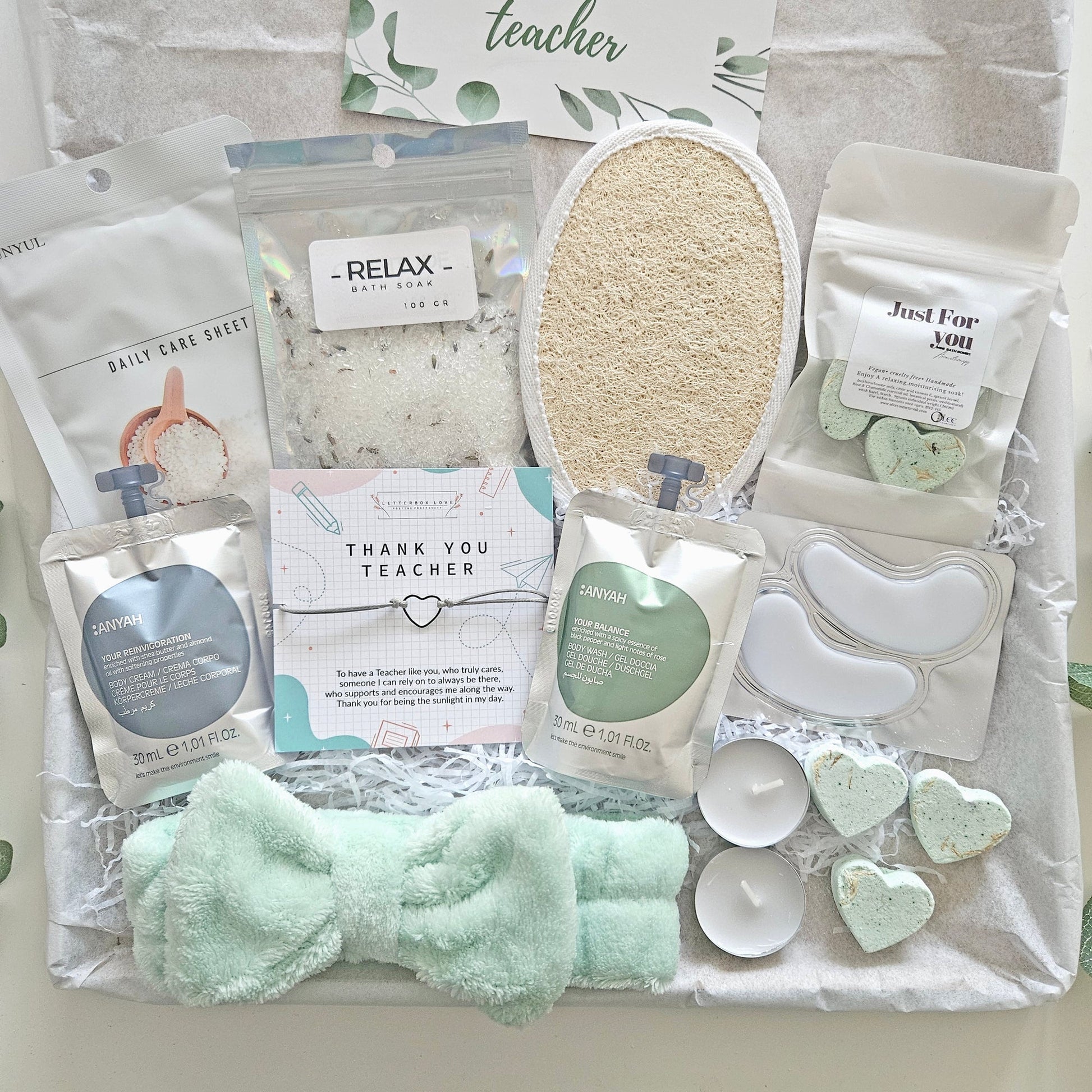 Teacher self care Gift Basket for her Next Day pamper Present Delivery