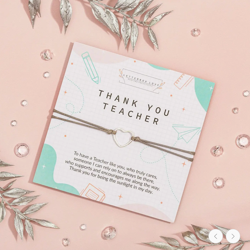 Thank You Teacher Bracelet | Personalised nursery teacher gifts