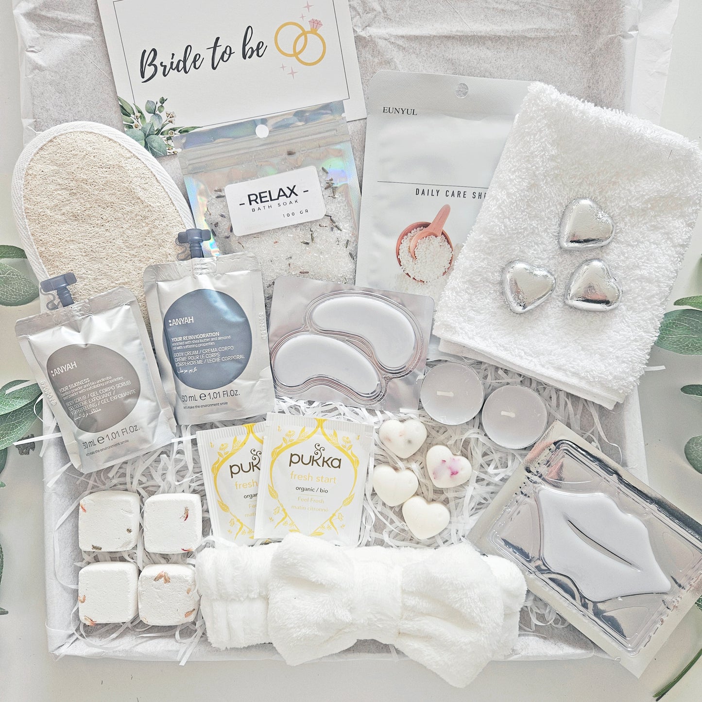 bridal pamper gift box, self care package for bride