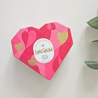 PRALINE MILK CHOCOLATE TRUFFLES HEART BOX