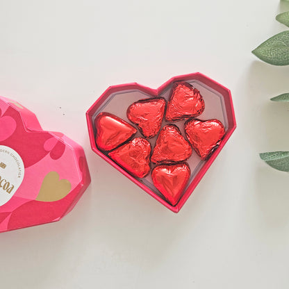 PRALINE MILK CHOCOLATE TRUFFLES HEART BOX