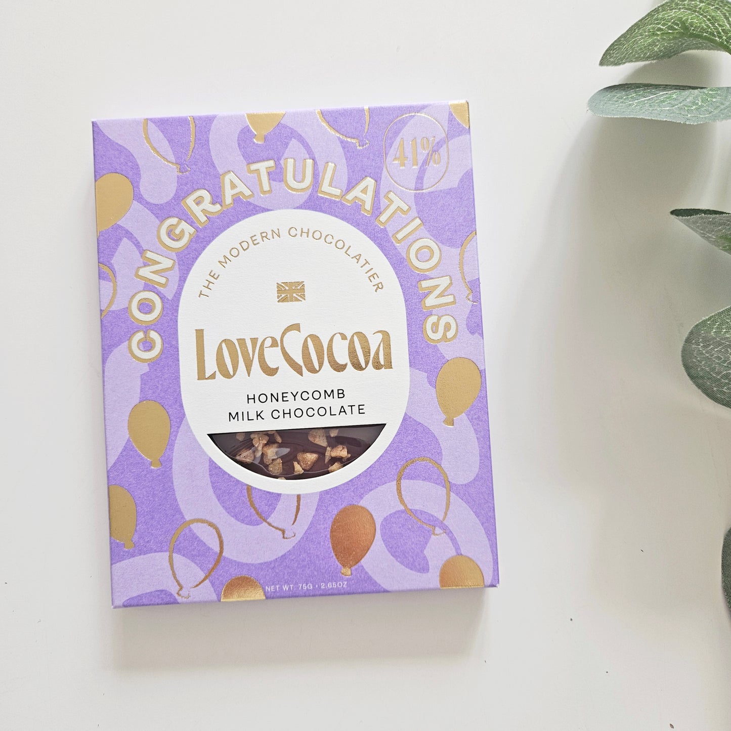 CONGRATULATIONS HONEYCOMB MILK CHOCOLATE BAR