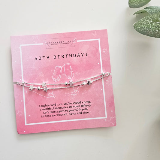 50th Birthday Bracelet | Build Your Own Birthday Gift Box For Her
