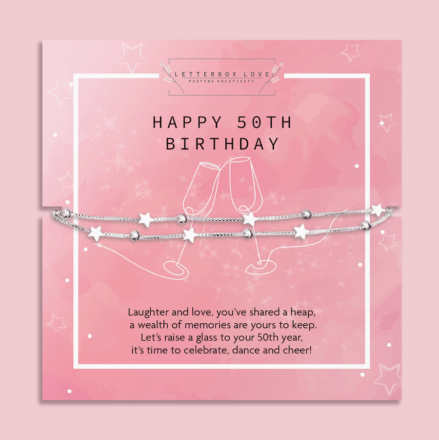 50th Birthday Bracelet | Build Your Own Birthday Gift Box For Her