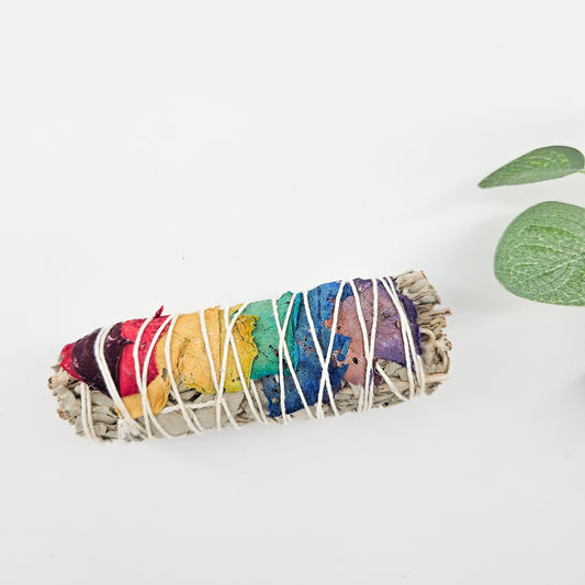 7 Chakra Sage Smudge Stick 10cm – Wellness Gift | Build Your Own Gift Box