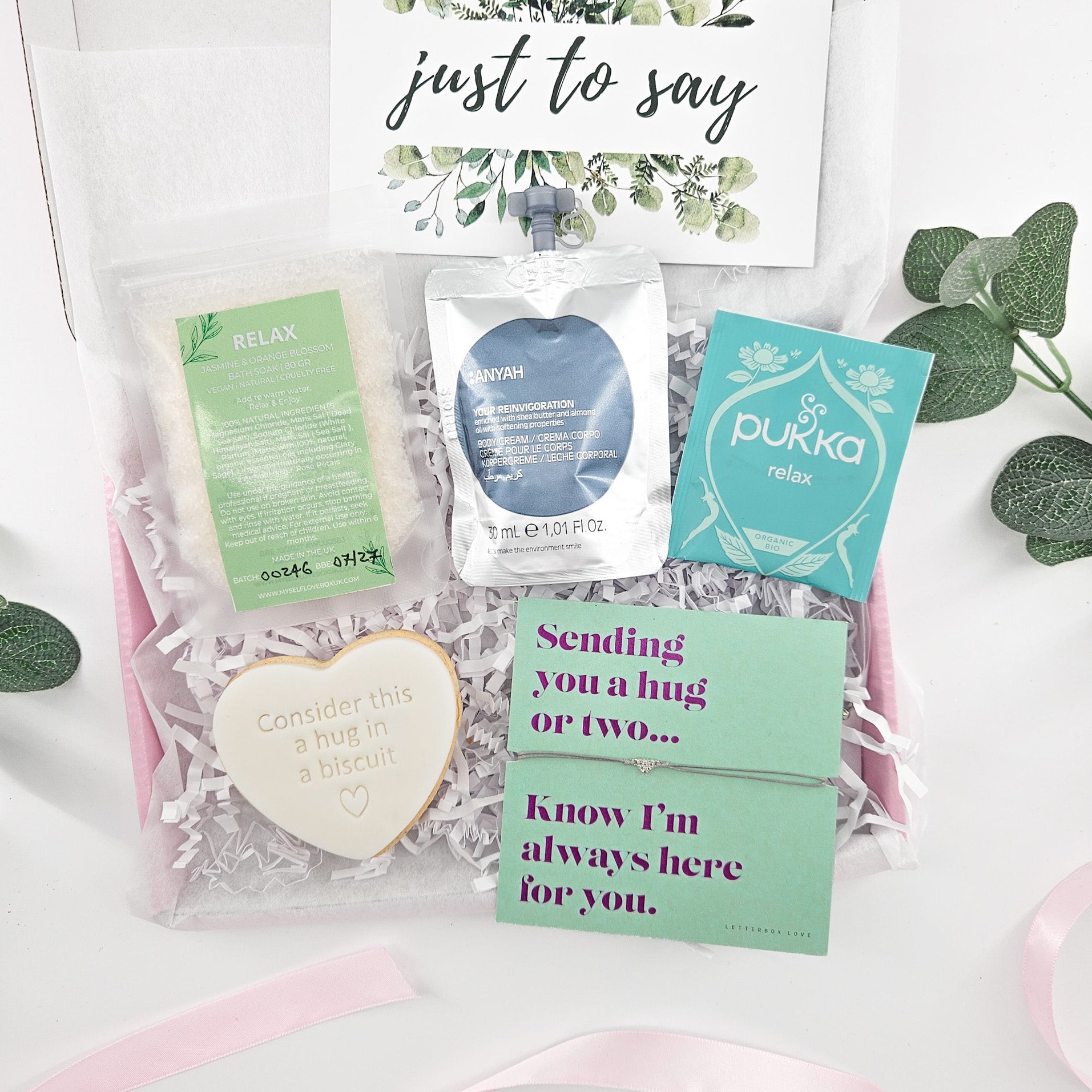 A Hug in a Box Vegan Mini Letterbox Gift | Thoughtful Care Package uk
