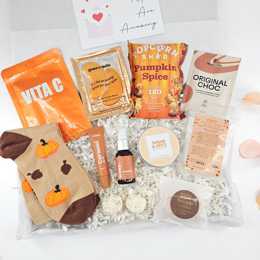 Autumn Pamper Gift Box for Her | Pumpkin & Caramel Box Uk