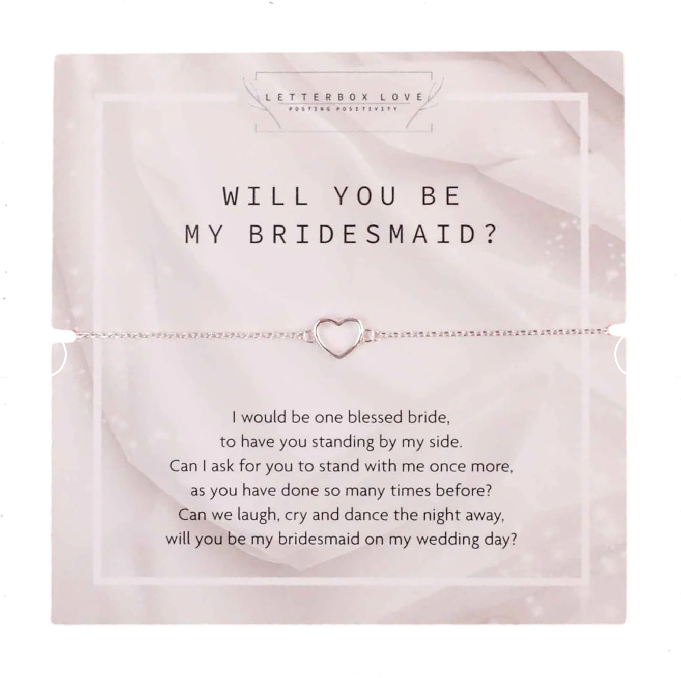 Be My Bridesmaid Bracelet | will you be my bridesmaid gift box uk