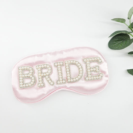 Bride Blush Pearl Satin Sleep Mask | Build Your Own Bride To Be Gifts