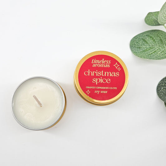 Christmas Spice Handmade Soy Wax Candle | Mini Festive Candle Gift