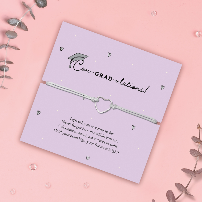 Con-GRAD-ulations Heart Bracelet | Graduation Gift Uk