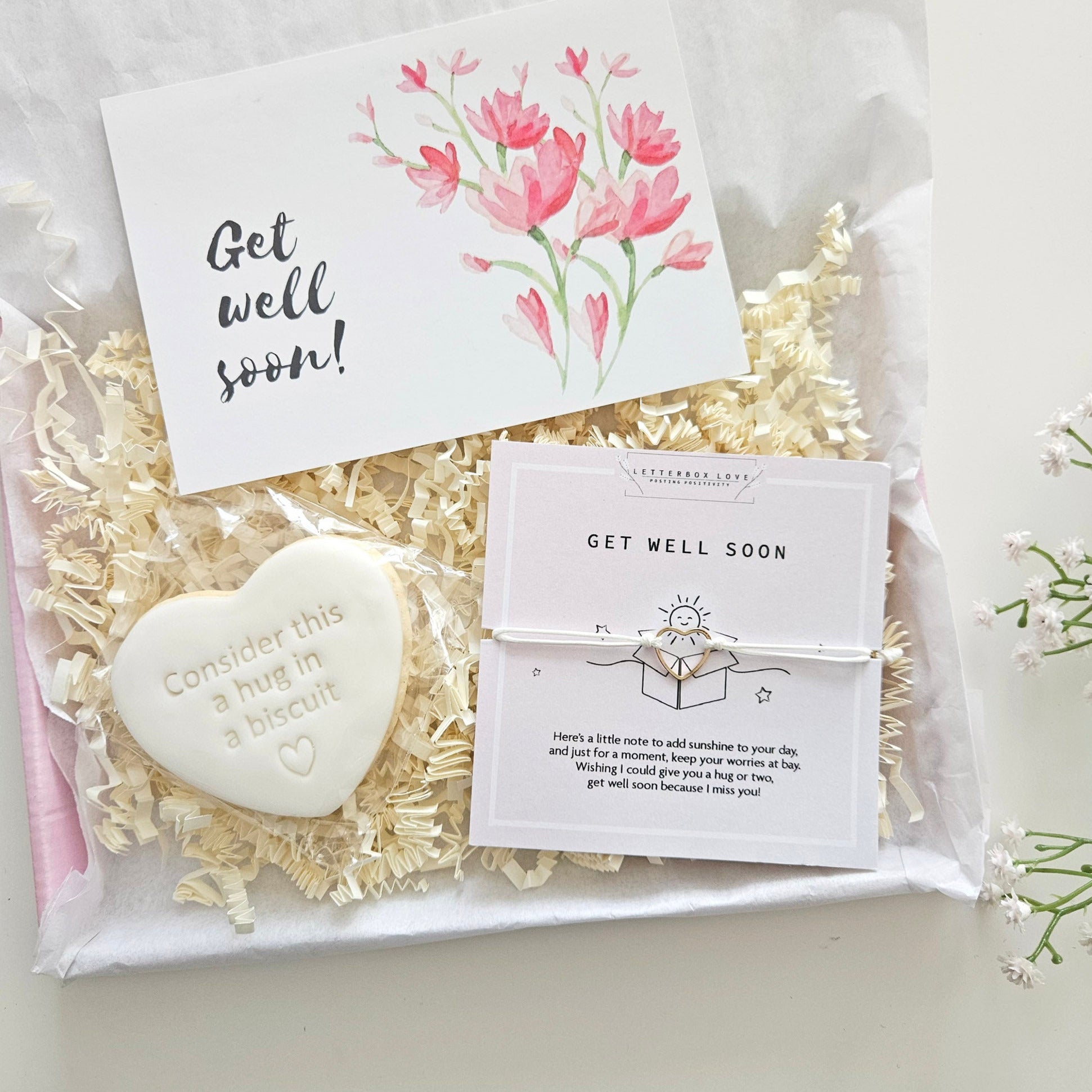 Get Well Soon Mini Care Package Letterbox Gifts for Her Uk