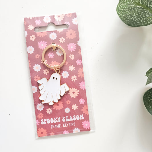 Ghost Enamel Keyring | Build Your Own Halloween Boo Box