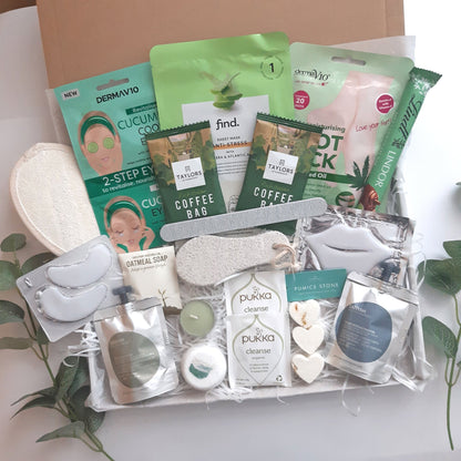 Green Serenity Pamper Box | Luxury Spa Care Package Gift for Her