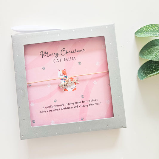 Merry Christmas Cat Mum Bracelet | Build Your Own Letterbox Gifts 