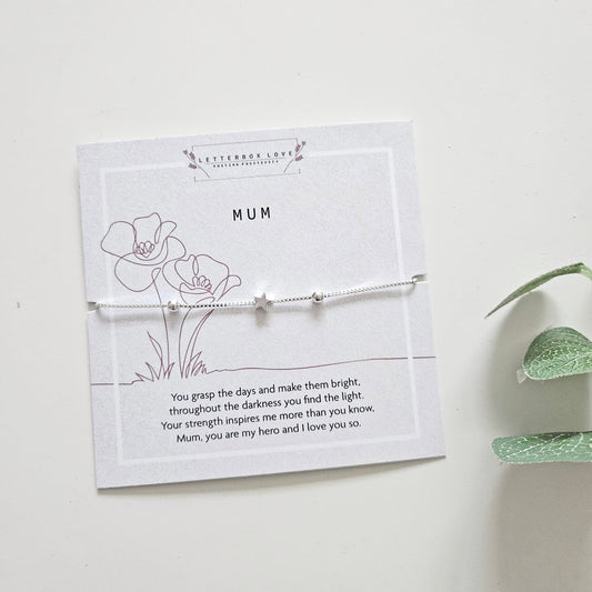 Mum Silver plated Bracelet Personalised Happy Mothers Day Gift Baskets
