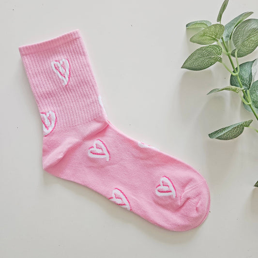 Pink Heart Socks | Build Your Own Self Care Package For Female Friends