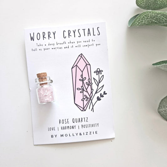 ROSE QUARTZ WORRY CRYSTALS HUG IN A BOX hampers for her uk