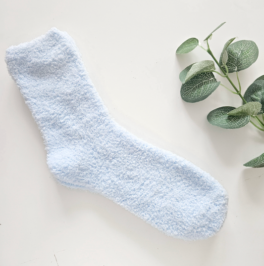 SOFT BLUE FLUFFY SOCKS | COSY GIFT SOCKS