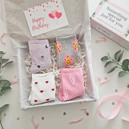 Set of socks pamper gift box present ideas for girls Get well soon gifts for her