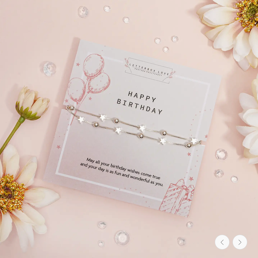 Silver Plated Happy Birthday Bracelet | Build Your own Birthday Hamper for her