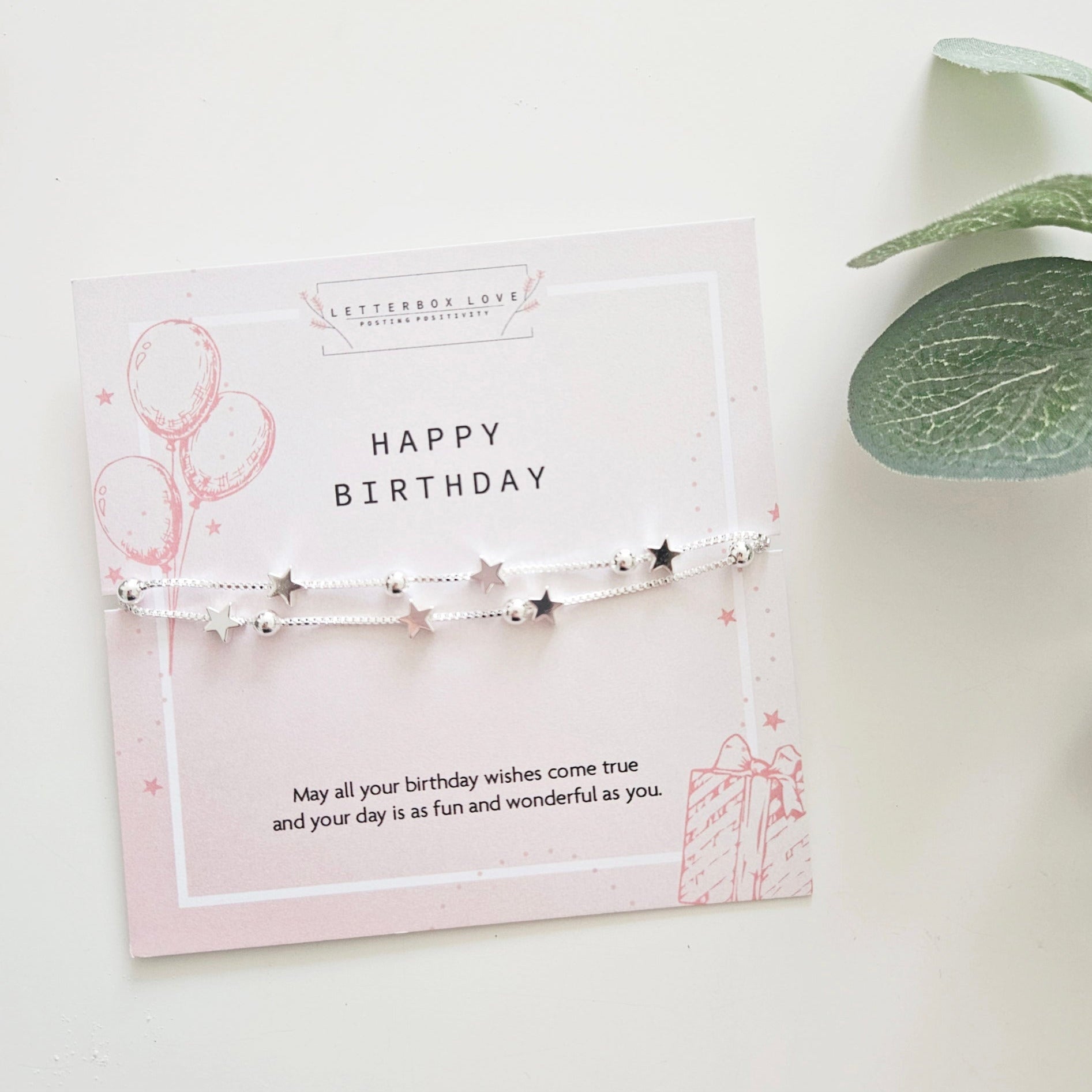 Silver Plated Happy Birthday Bracelet | Personalised Birthday Hampers