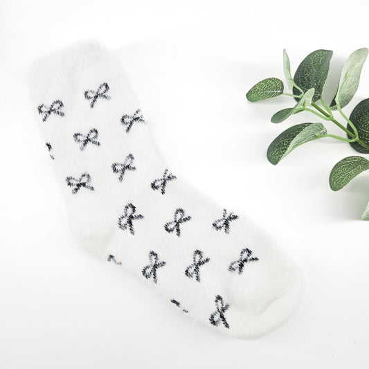 White Bow Pattern Socks – Cosy Gift | Build Your Own Gift Box