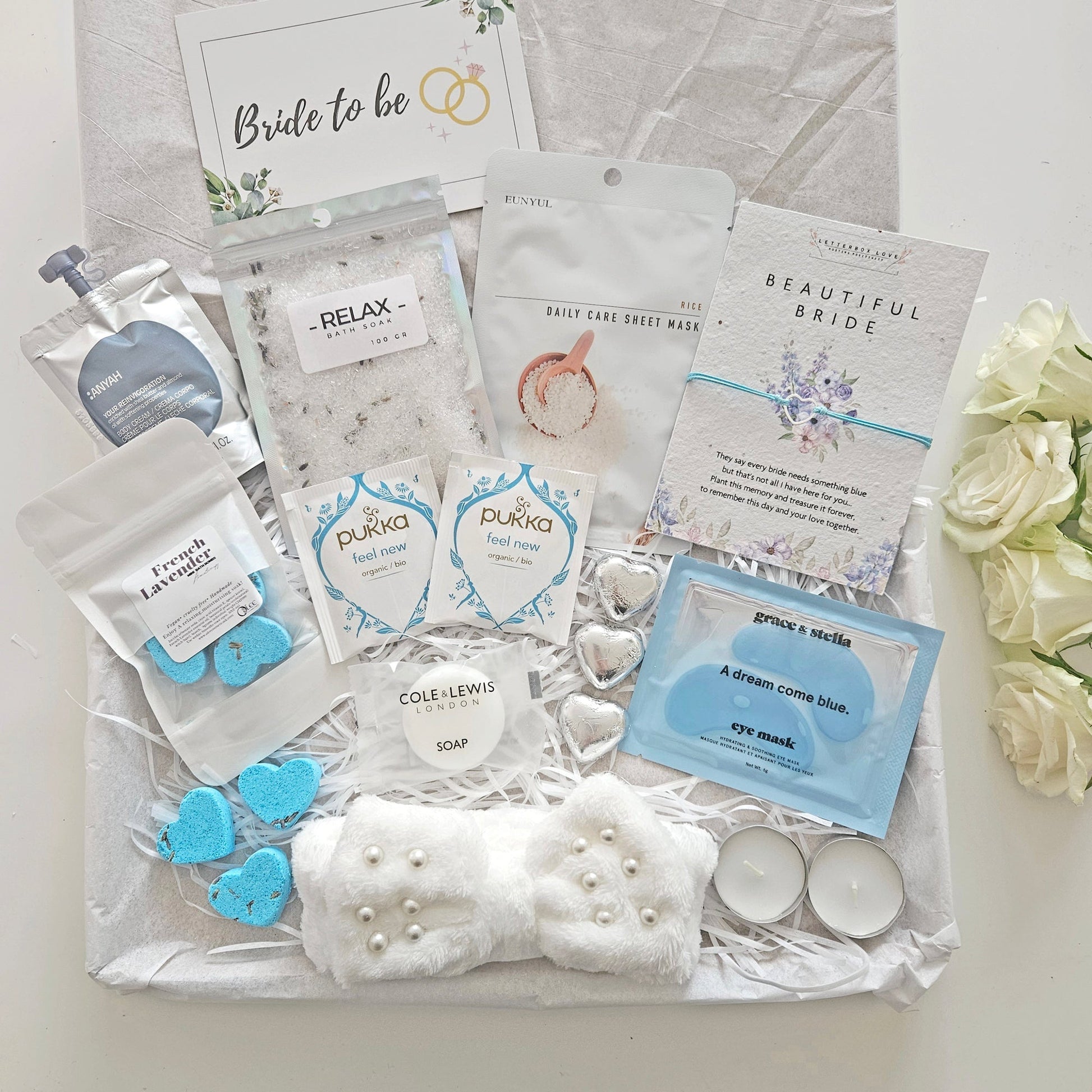 something blue bride pamper present box bride to be spa gifts next day delivery