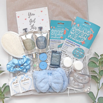 hangover pamper hamper- birthday spa gift idea for bestie