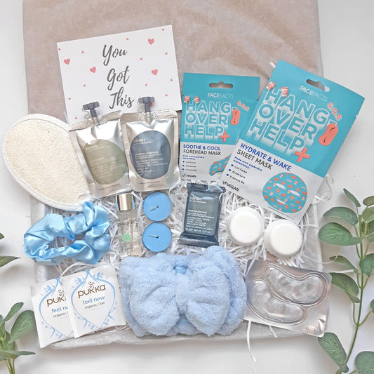 hangover pamper hamper- birthday spa gift idea for bestie